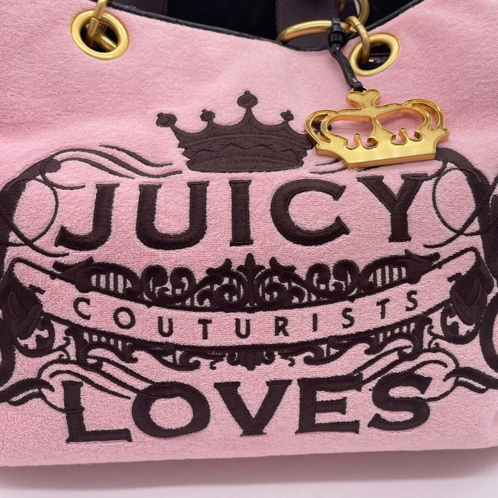 π
β¨π©·Vintage XL Juicy Couture Pink and Brown Y2K Bag - Picture 3 of 17